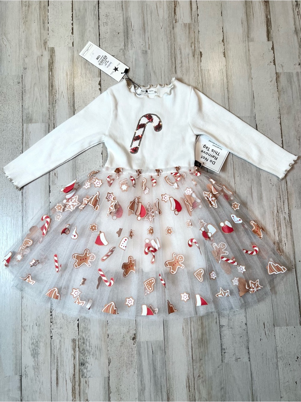 Petite Hailey Baby’s Candy Cane Combo Tutu Dress